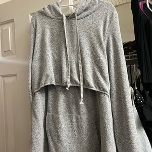 NWOT Latched Mama Heathered Charcoal Everyday Hoodie